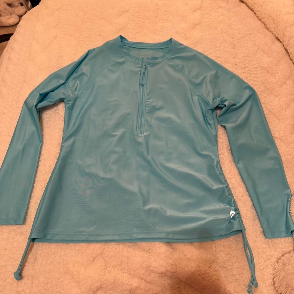 Free People Long Sleeve Teal Top
